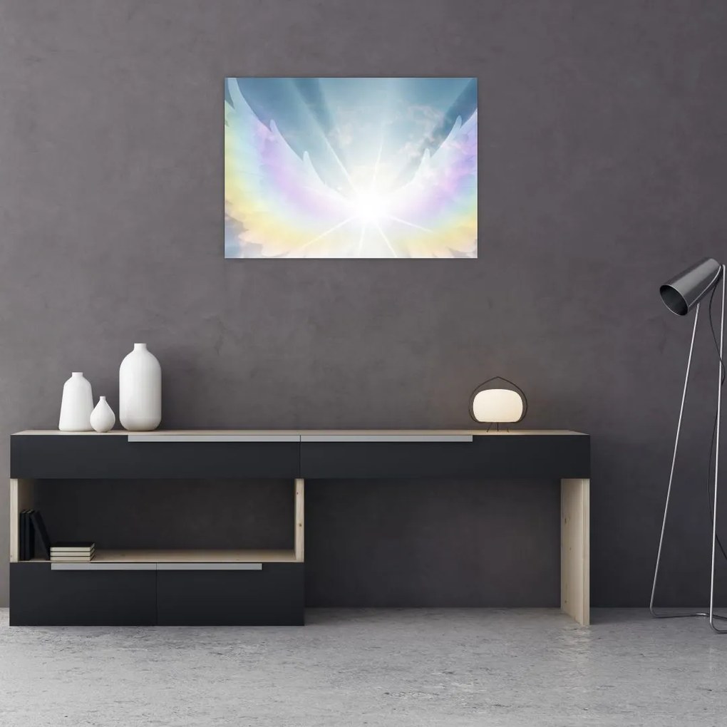 Sklenený obraz - Anjelská aura (70x50 cm)