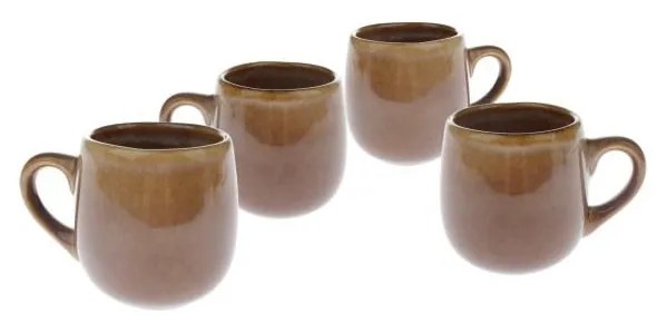 Hnedé keramické hrnčeky na espresso v súprave 4 ks 100 ml – Dakls