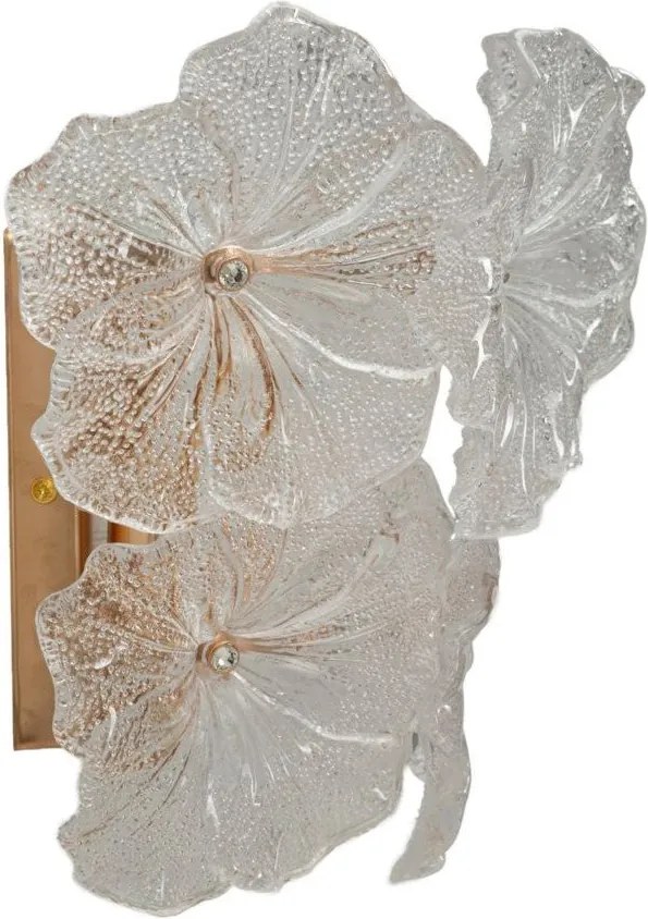 Sklenené nástenné svietidlo v zlatej farbe Ibiscus – Mauro Ferretti