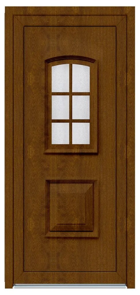 Solid Elements Vchodové dvere Maria, 90 L, rozmer vr. zárubne: 1 000 × 2 100 mm, plast, ľavé, dub zlatý, presklené