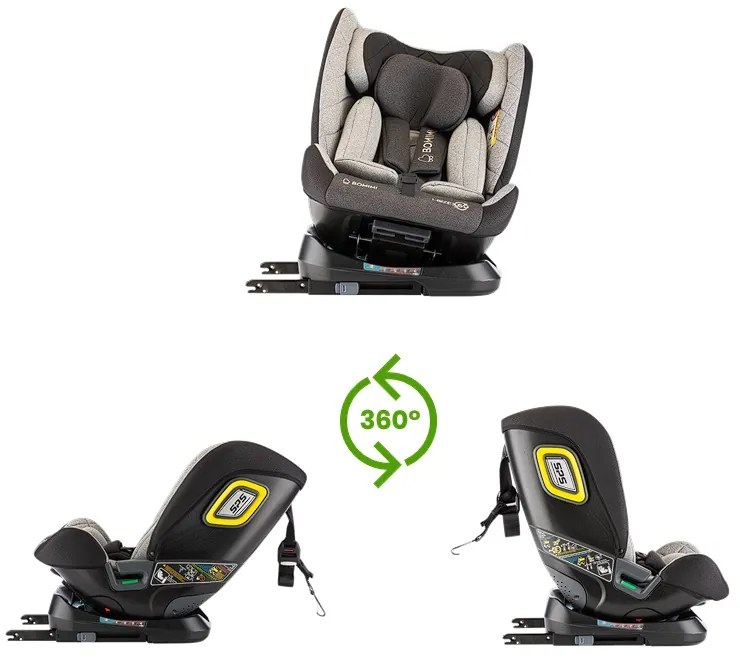 Bomimi autosedačka IDEAfix i-size 360° 40-150, metalic melange