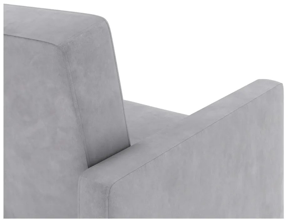 Svetlosivá zamatová rohová pohovka Lilly – Støraa