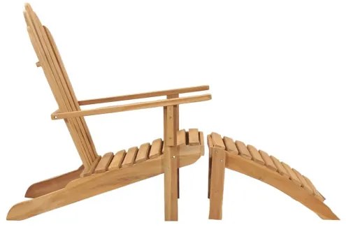 vidaXL Stolička Adirondack s podnožkou teakové drevo-