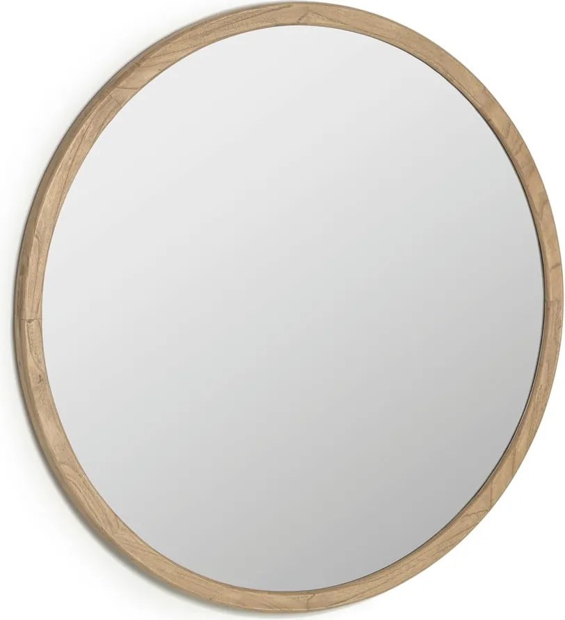 Nástenné zrkadlo s dreveným rámom ø 100 cm Alum – Kave Home