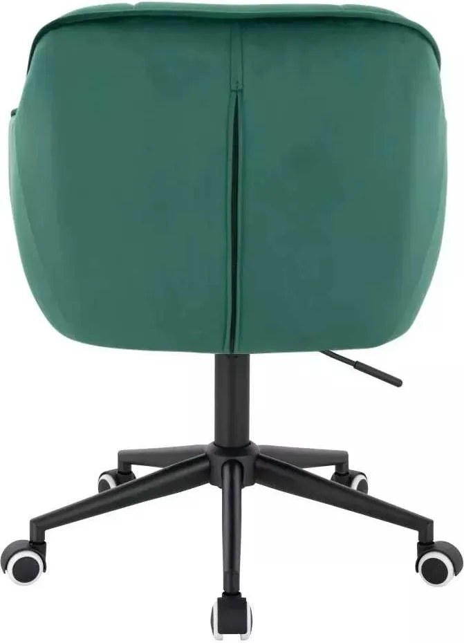 LuxuryForm DESIGN Stolička AVOLA VELUR na čiernej podstave s kolieskami - zelená