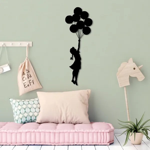 Nástenná dekorácia 100x34 cm dievča kov