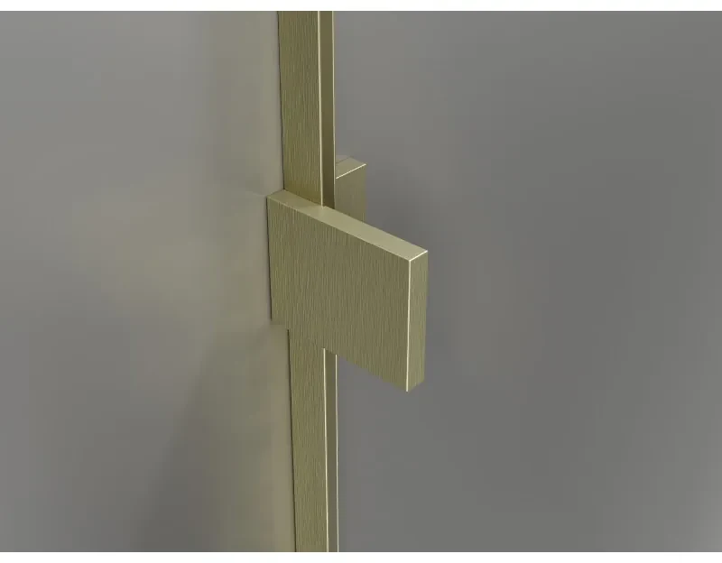 Mexen Lunar T, výklopný ľavý sprchový kút 125 x 100 cm, 8mm číre sklo, zlatý matný profil, 834T-125-100-55-00-L