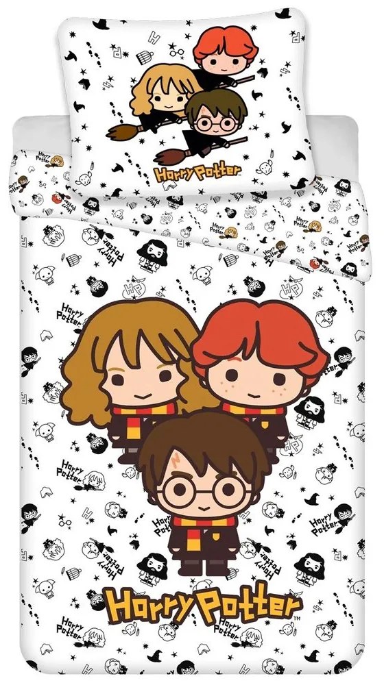 Jerry Fabrics Obliečky Harry Potter - Čierna / šedá | 140 x 200 cm / 70 x 90 cm