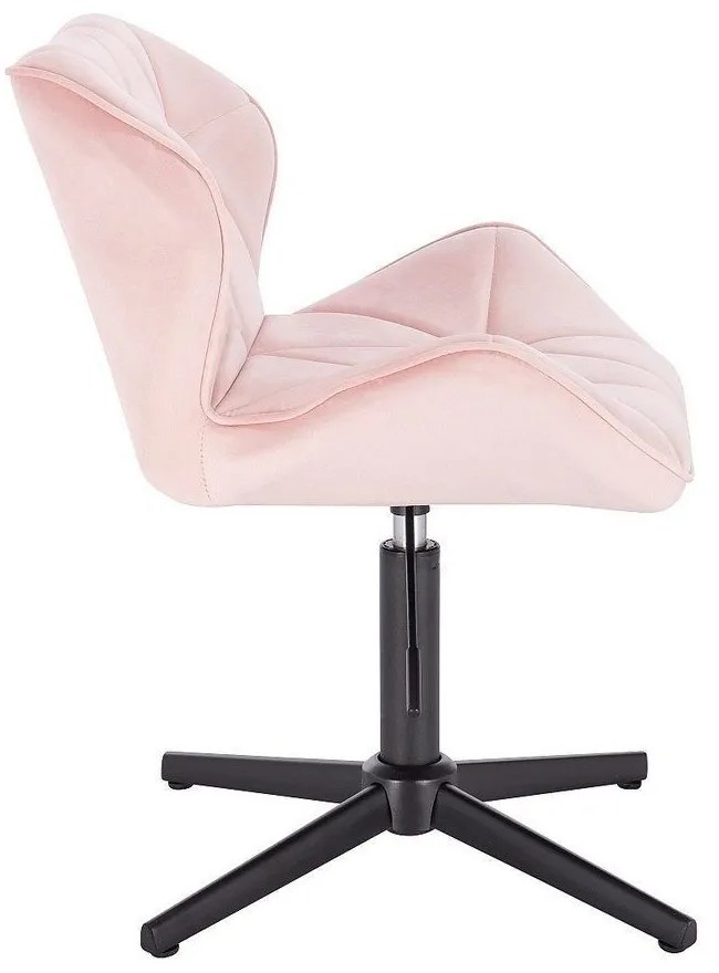 LuxuryForm DESIGN Stolička MILANO VELUR na čiernom kríži - svetloružová