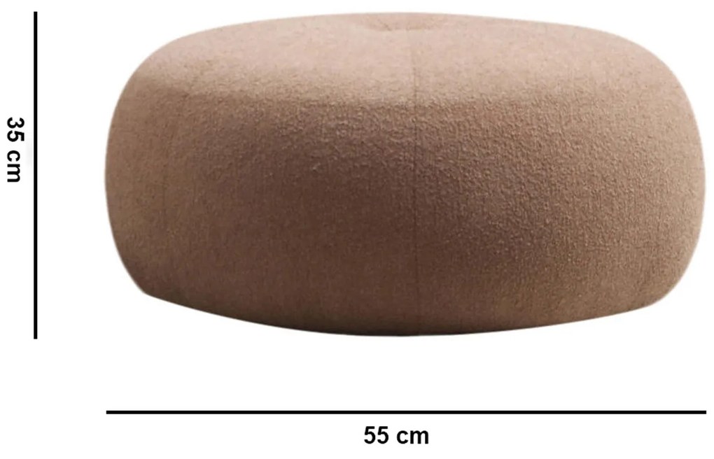 Nádherný capuccino bouclet puf Linea