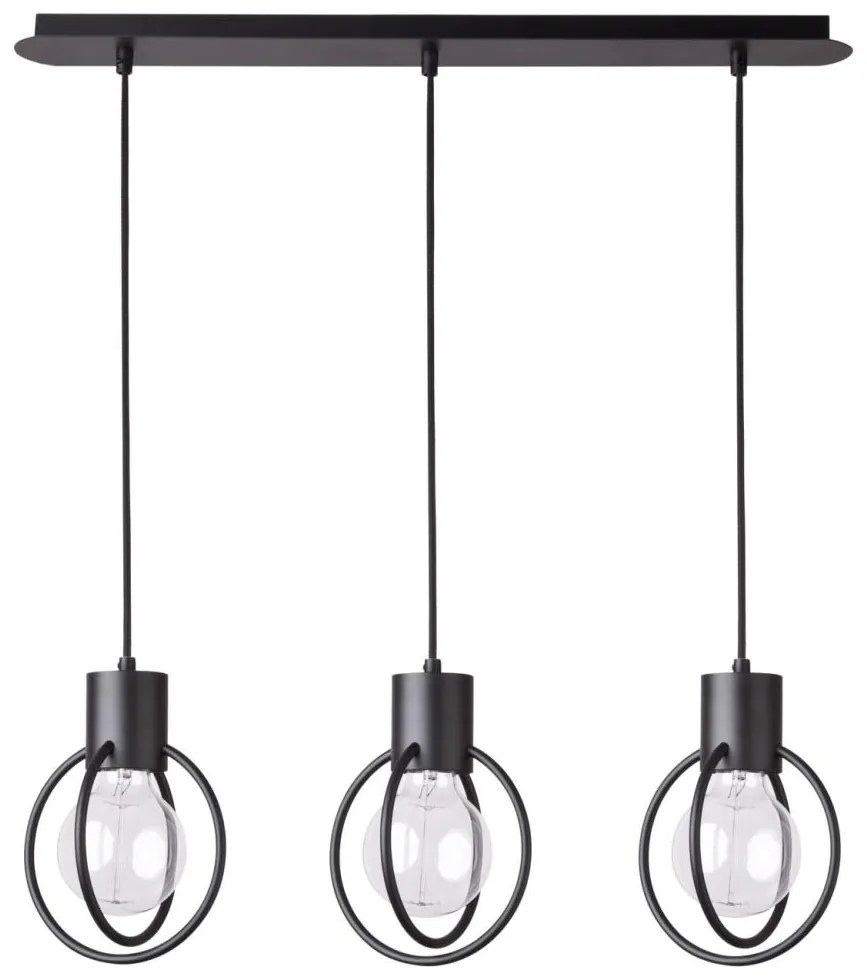 Luster na lanku AURA 3xE27/60W/230V čierna
