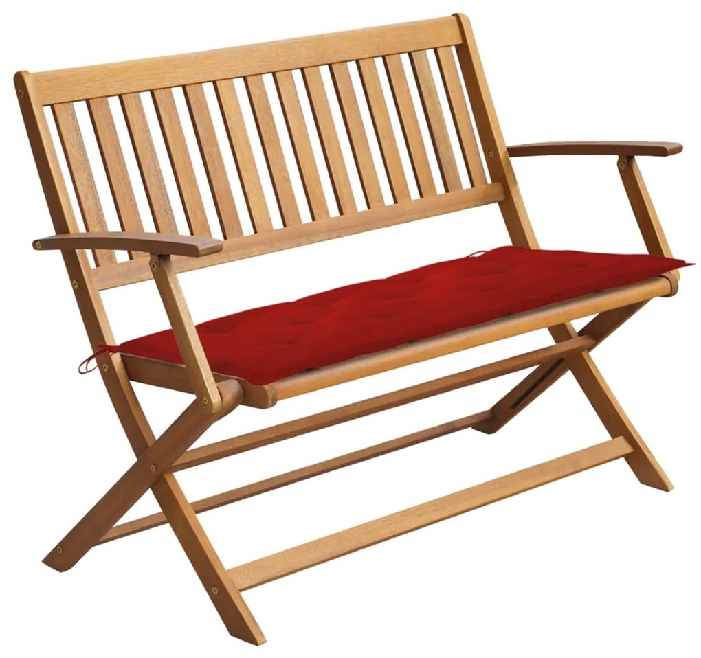vidaXL Záhradná lavička s podložkou 120 cm akáciový masív