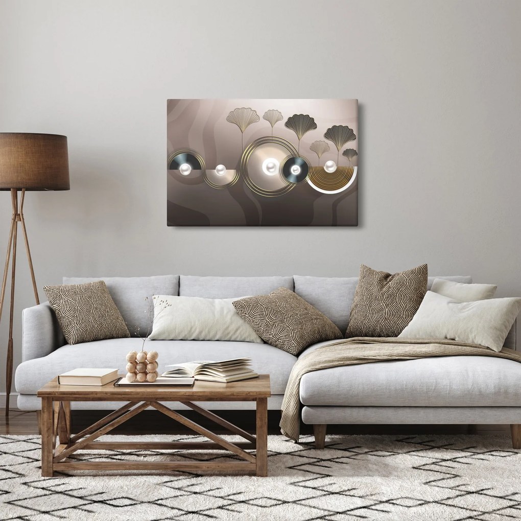 Obraz - Zlatohnedá abstrakcia (90x60 cm)
