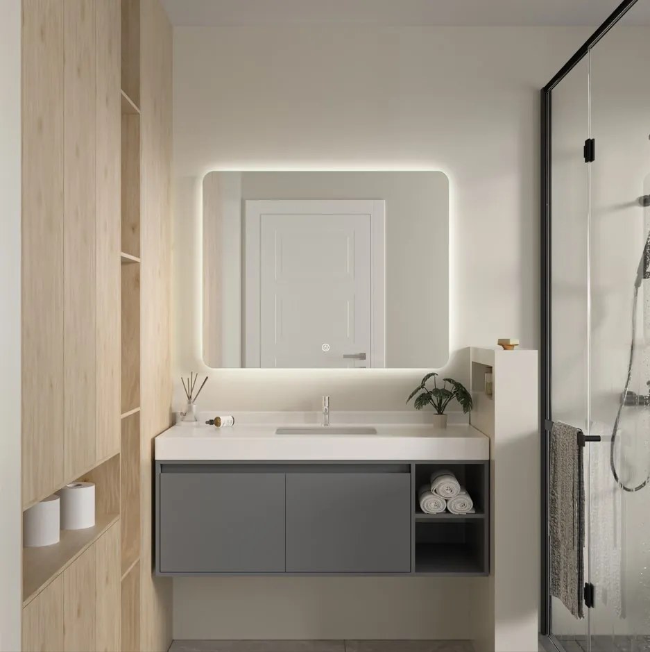 Erga Evelyn, LED zrkadlo 100x80cm, 2760 lm, 6500K, zadné osvetlenie, ERG-V01-119-1080-00