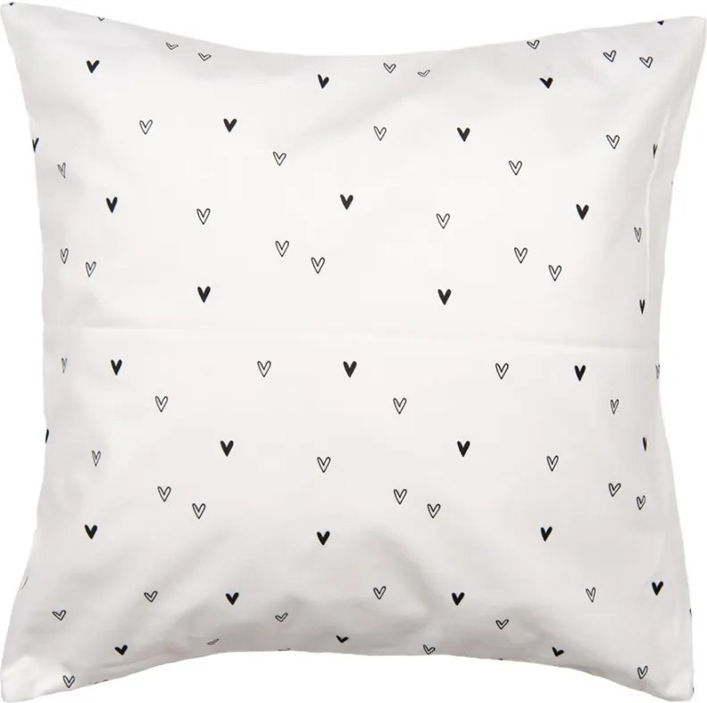 Biela obliečka na vankúš so srdiečkom Love Heart & Smile - 45*45 cm
