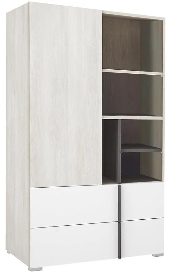 Regál Remo RM6 dub wilton/biela/antracit