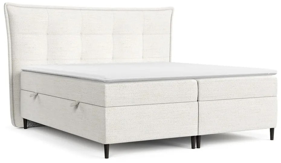 Krémovobiela boxspring posteľ s úložným priestorom 180x200 cm Sinai – Maison de Rêve