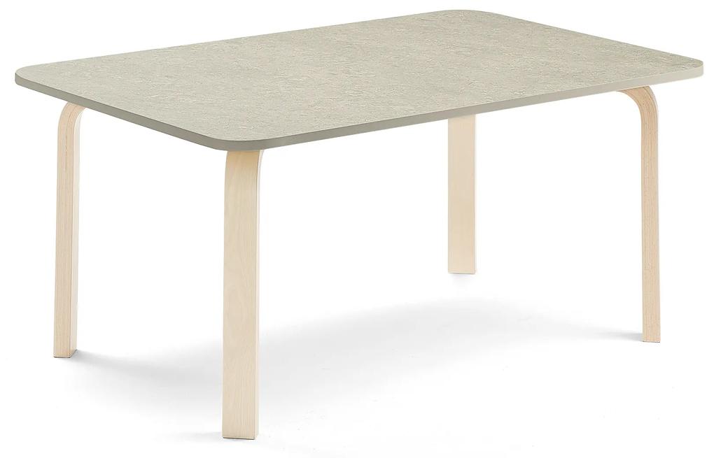 Stôl ELTON, 1200x600x530 mm, linoleum - šedá, breza