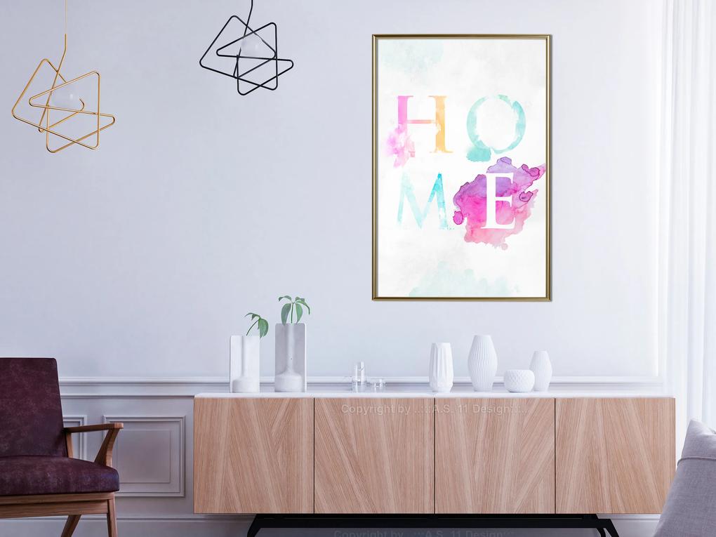 Artgeist Plagát - Rainbow Home [Poster] Veľkosť: 40x60, Verzia: Zlatý rám s passe-partout