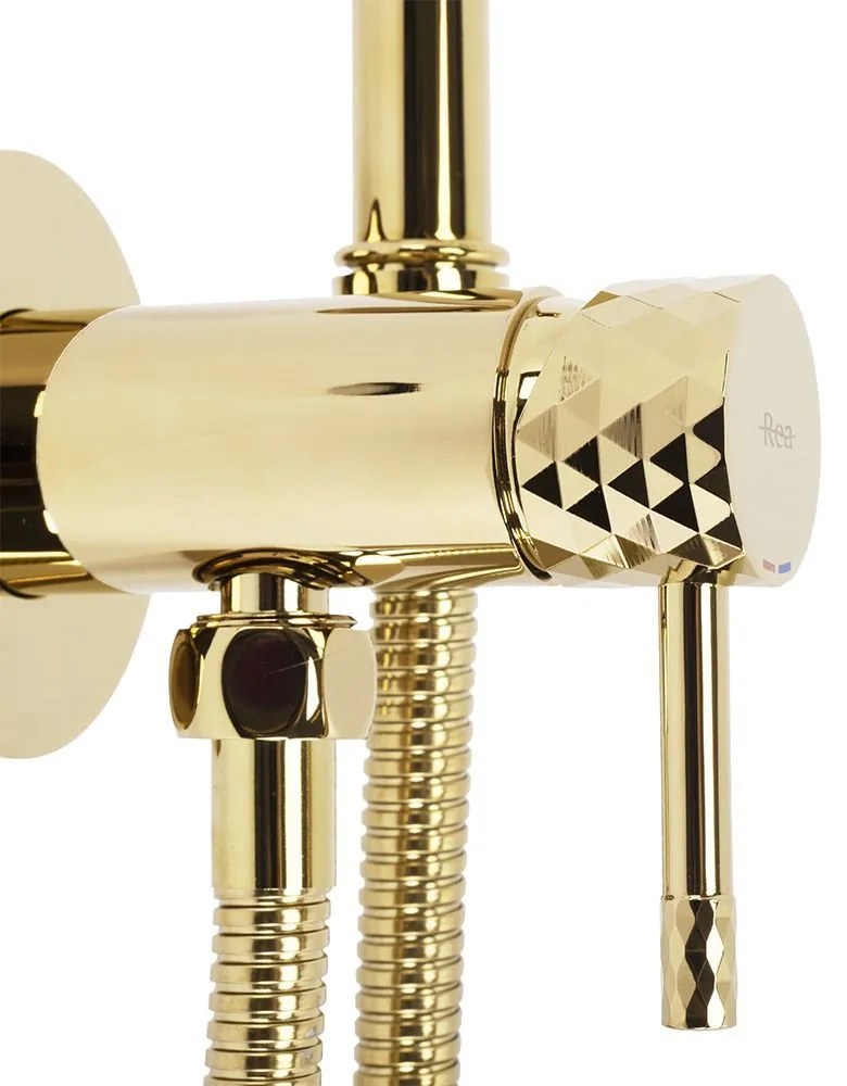 Rea Lungo Loop Diamond, podomietková bidetová batéria, zlatá lesklá, REA-B8997