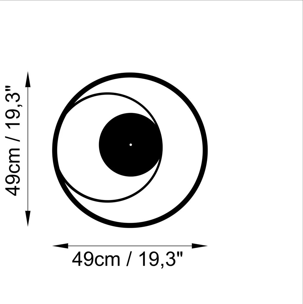 Nástěnné kovové hodiny Circle 15 černé
