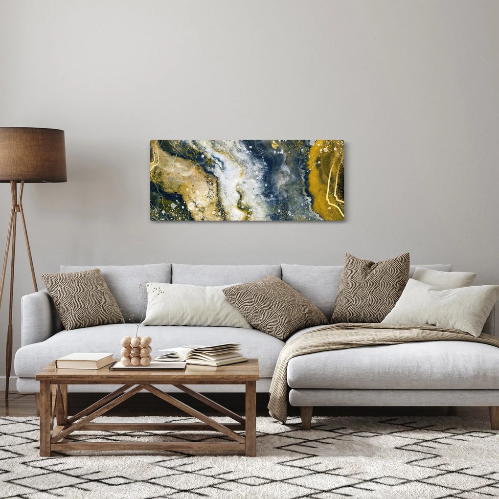 Obraz - Zlatá abstrakcia (120x50 cm)