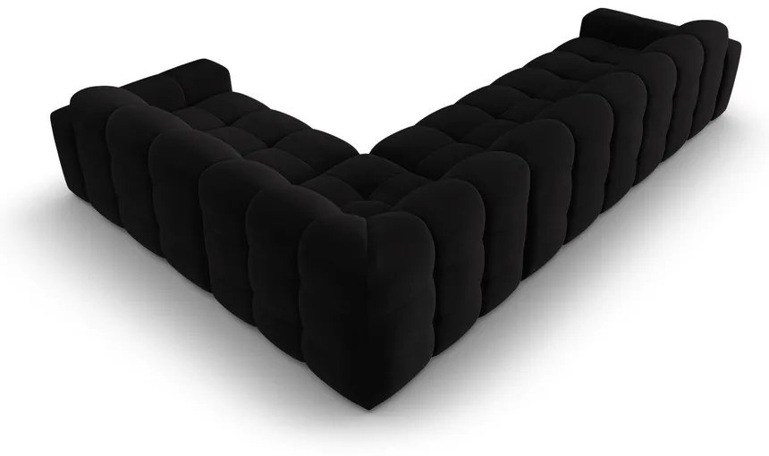 Čierna zamatová rohová pohovka (pravý roh) Kendal - Micadoni Home