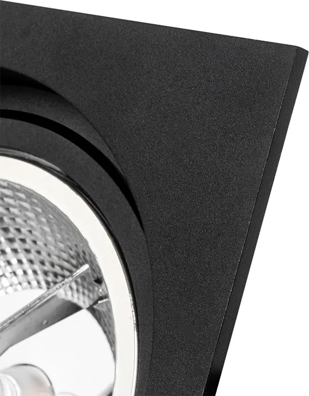 Sada 6 vstavaných štvorcových nastaviteľných čiernych bodových svetiel - Chuck 111