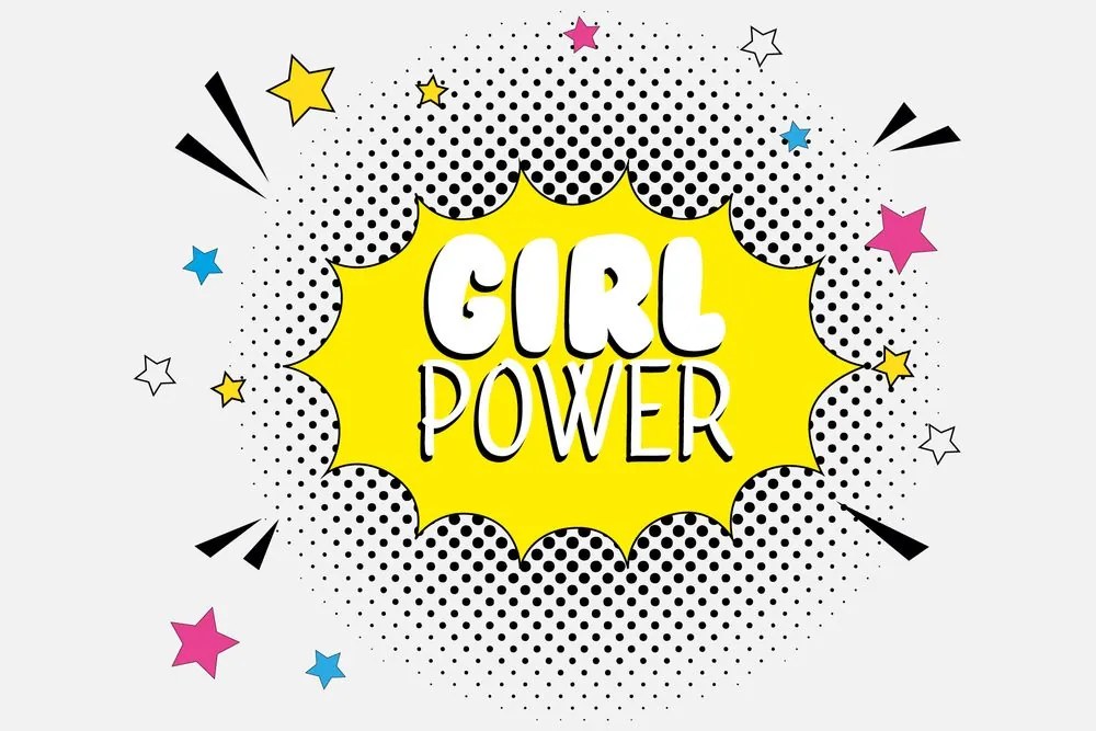 Samolepiaca tapeta s pop art nápisom - GIRL POWER
