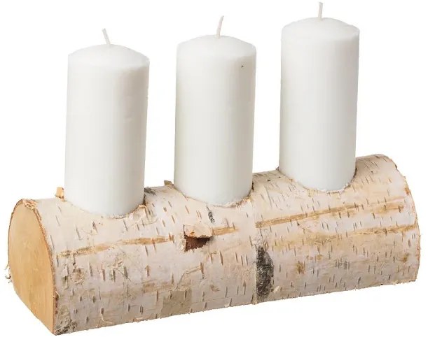 ČistéDrevo Svietnik z brezy na tri sviečky