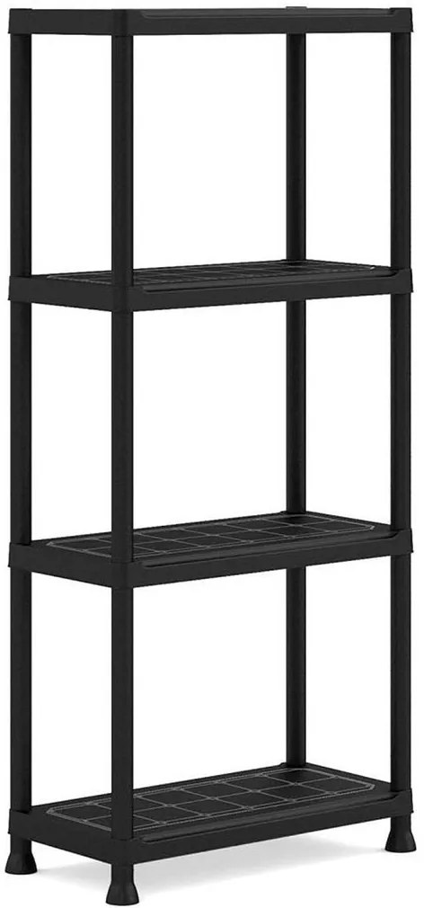 KIS PLUS 60/4 regál 60x30x135cm, 4 police, čierny