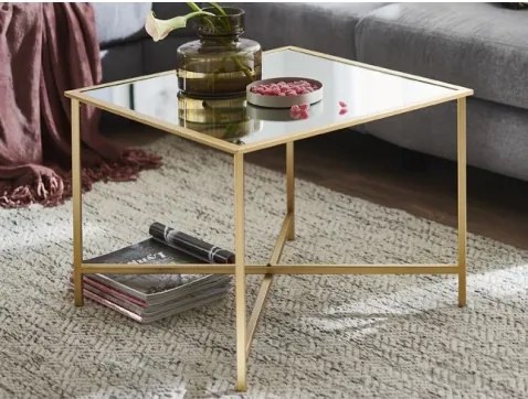 Štvorcový konferenčný stolík Lagos 60x60 cm, zlatý%