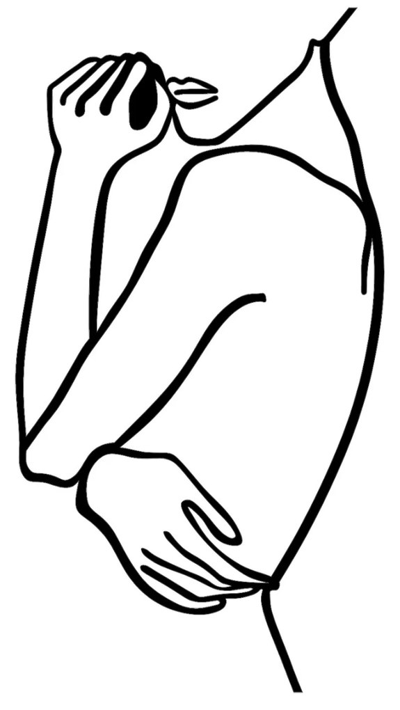 Nástenná kovová dekorácia Žena 2 čierna