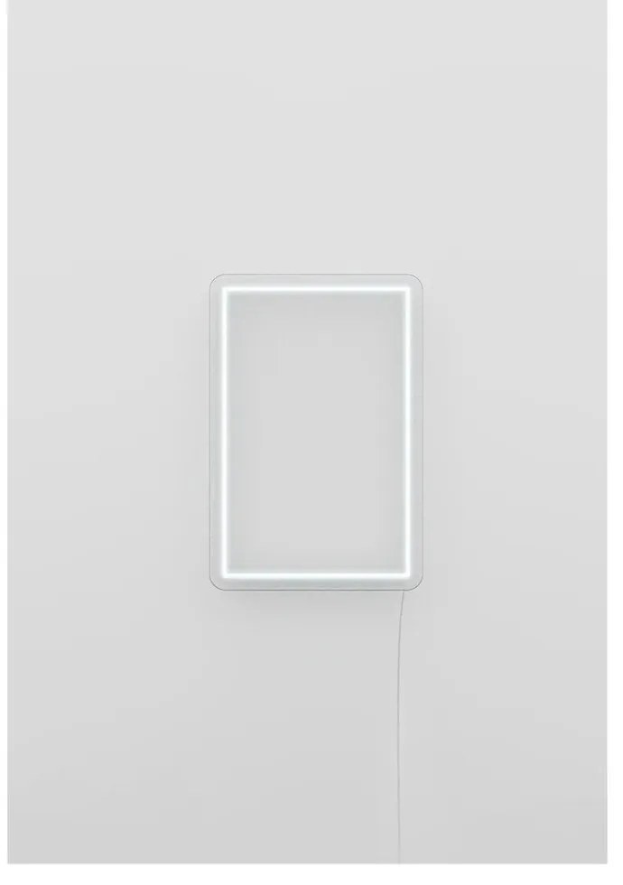 Biela nástenná svietiaca dekorácia Candy Shock Rectangle, 30 x 40 cm