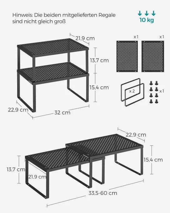 Set štyroch kuchynských políc KCS006B01
