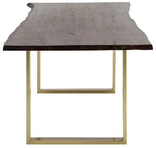 Harmony jedálenský stôl 180x90 cm tmavohnedý / mosadz