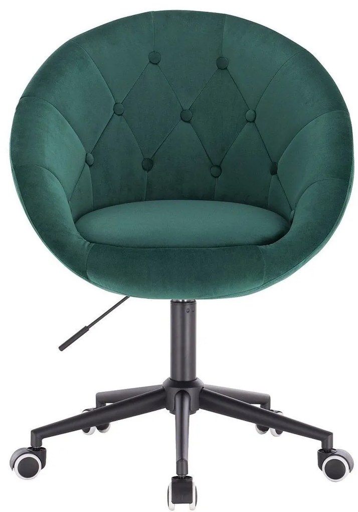 LuxuryForm DESIGN Kreslo VERA VELUR na čiernej podstave s kolieskami - zelené