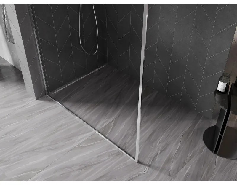 Mexen Kioto-XF, sprchová zástena s rámom 130 x 202 cm, 10mm číre sklo, chrómový profil, 800-130-104-01-00-X