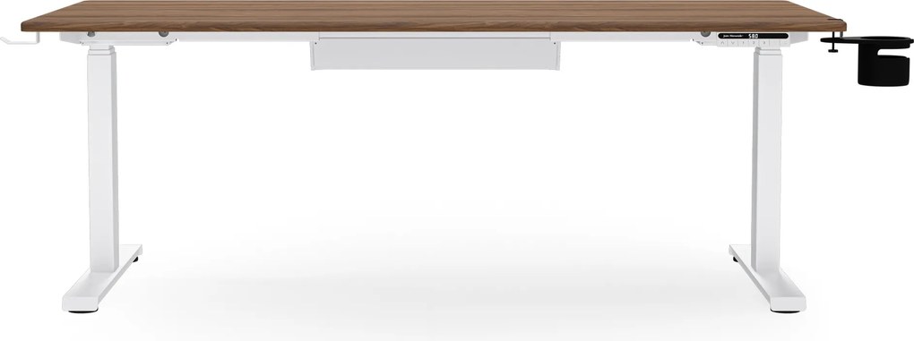 Elektrický stôl s nastaviteľnou výškou ergonomický biely/orech,1600x800 mm: ARIA