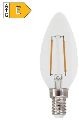 Diolamp LED Filament Candle žiarovka číra C35 2W/230V/E14/4000K/260Lm/360°