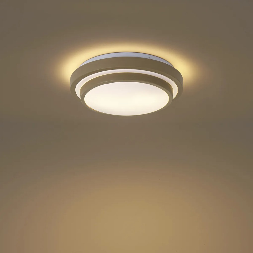 Moderné stropné svietidlo Taupe s bielou 34 cm 2-svetlové IP44 - Walden