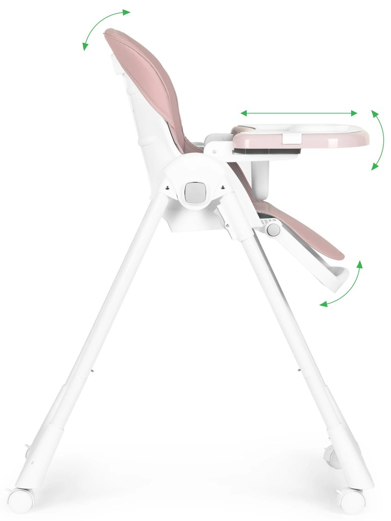 Vysoká stolička na kŕmenie, výškovo nastaviteľná PINK