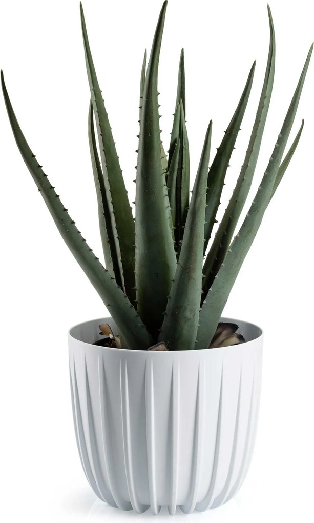 Květináč STRIPPED 17,8x15,6 cm bílý