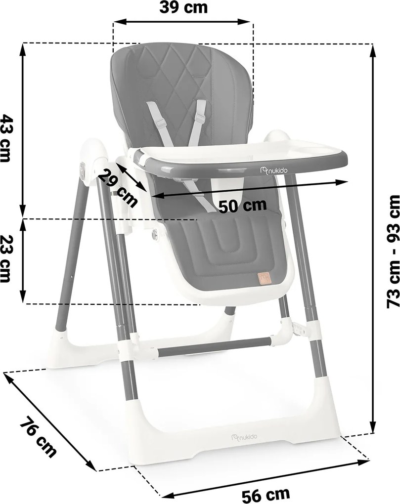 Detská stolička 3v1 Nukido Elite - čierna