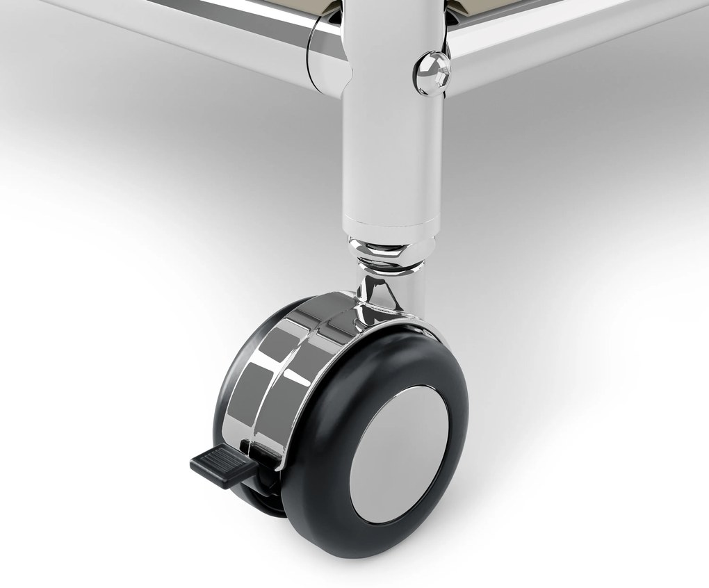 Kovový odkladací stolík »CN3« s 1 výklopným priečinkom, svetlosivý