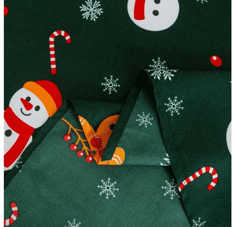 Plachta a obliečka na vankúš SNOWMAN AND GINGERBREAD Rozmer: 50 x 70 cm | 140 x 240 cm