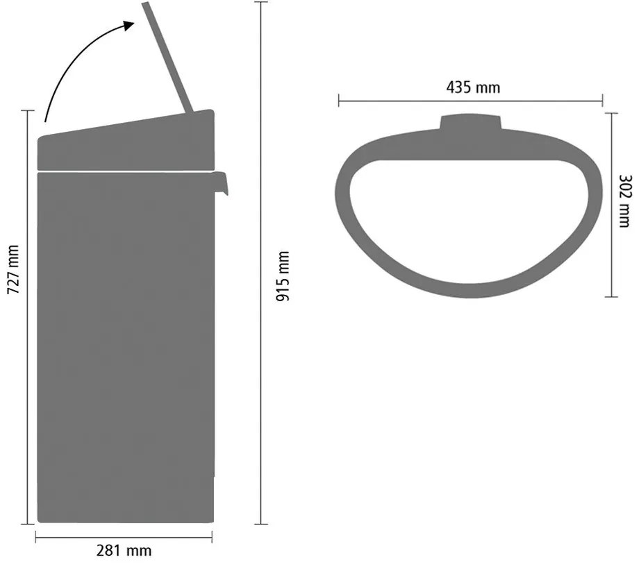 Biely dotykový oceľový odpadkový kôš 40 l Touch Bin – Brabantia