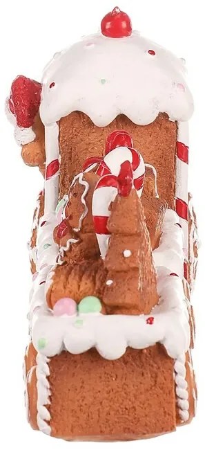 Vianočná dekorácia Perníkový vláčik s dvoma vagónikmi, polyresin