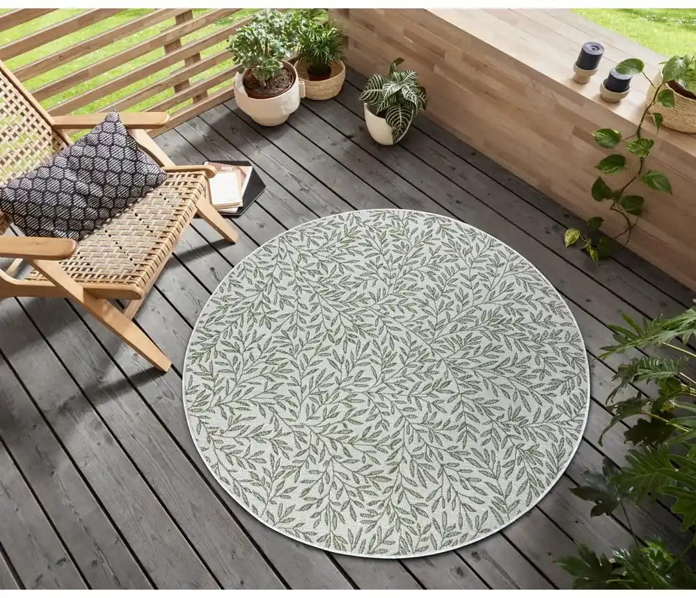 Svetlozelený okrúhly koberec ø 120 cm Twig – Hanse Home | BIANO