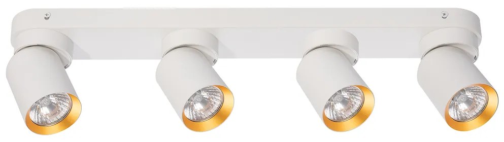 Bodové svietidlo Andy, 4x biele/zlaté kovové tienidlo, w